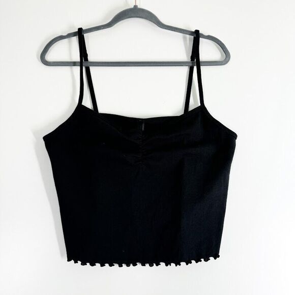 SKIMS Tops - SKIMS Pointelle Logo Cami Top Womens Summer Lounge Comfy Cropped Black Sz 3X NWT